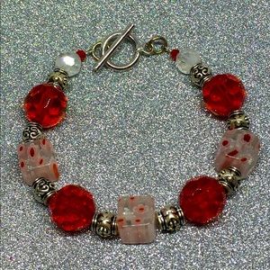 Red glass handmade bracelet